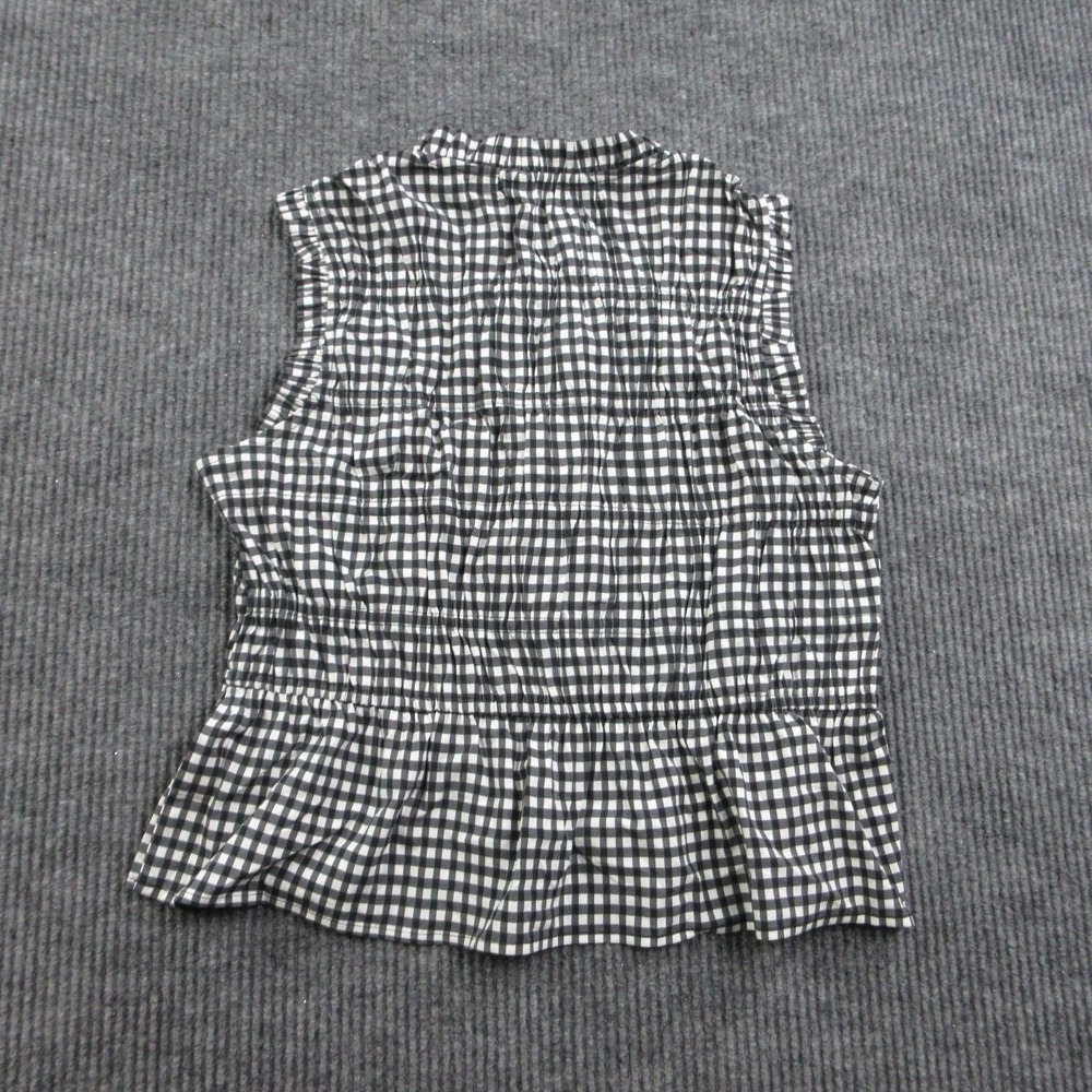 Market & Spruce Blouse Womens M Black Nina Tie Front Smocked V-Neck Spandex NWT - Picture 10 of 12